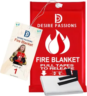 Emergency Fire Blanket - Fire Suppression Blanket for Home, Kitchen, Garage, Camping, School & Office -Flame Retardant -40”x40” for Quick Smothering & Fire Safety (Pack of 1)“