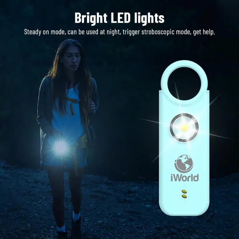 Emergency Self-Defense Rechargeable Alarm Keychain – Safety Defense Key Chain with LED Security Alarm for Women (1, Purple)
