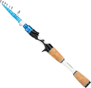 EOW XPEDITE MAX Portable Telescopic Casting/Spinning Fishing Rods, 24T Carbon Rod Blanks & Solid Carbon Tip, Split Cork Grips, Travel Rod, Short Collapsible Rods