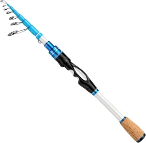 EOW XPEDITE MAX Portable Telescopic Casting/Spinning Fishing Rods, 24T Carbon Rod Blanks & Solid Carbon Tip, Split Cork Grips, Travel Rod, Short Collapsible Rods