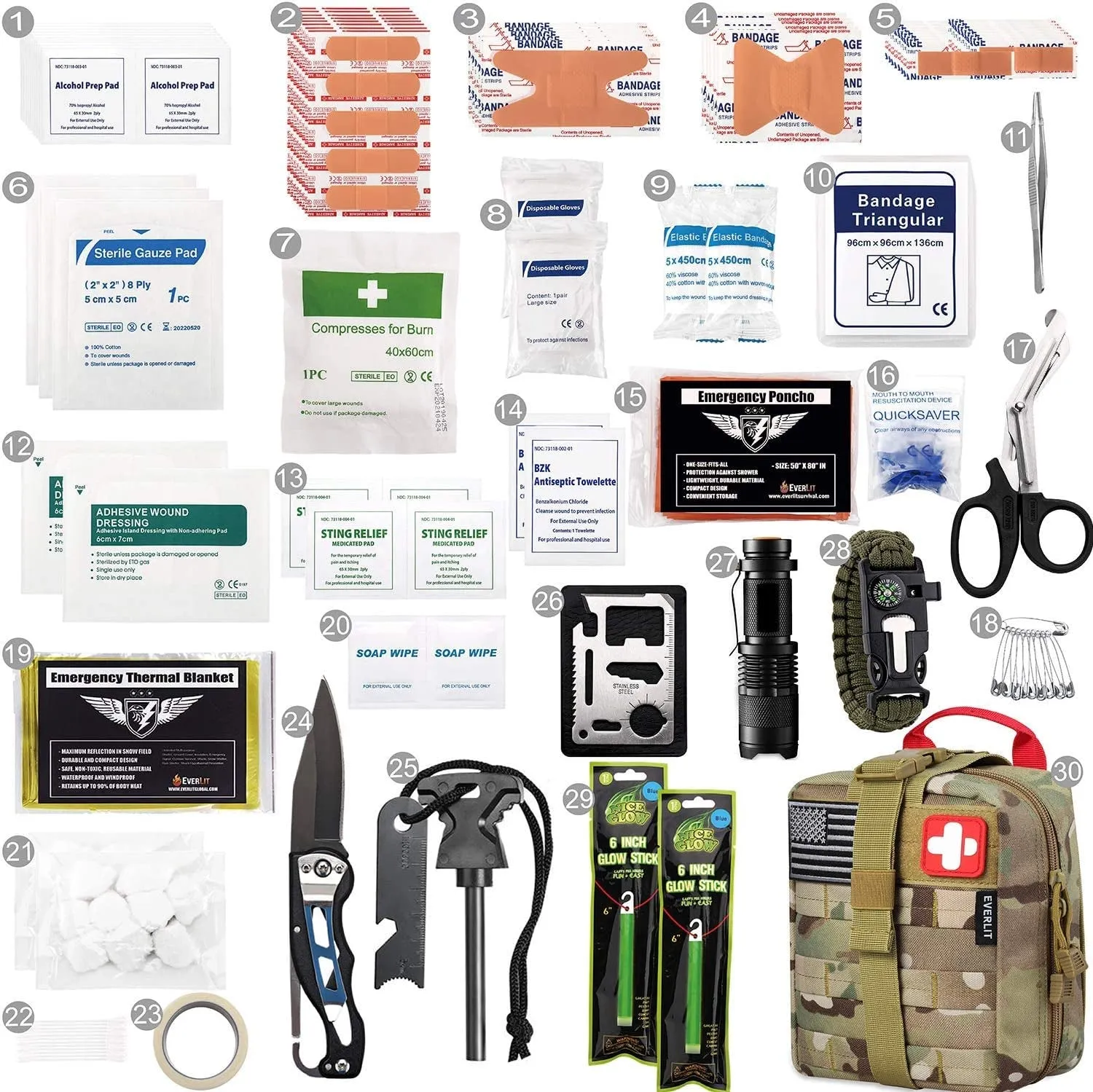 EVERLIT 250-Piece Tactical First Aid Kit
