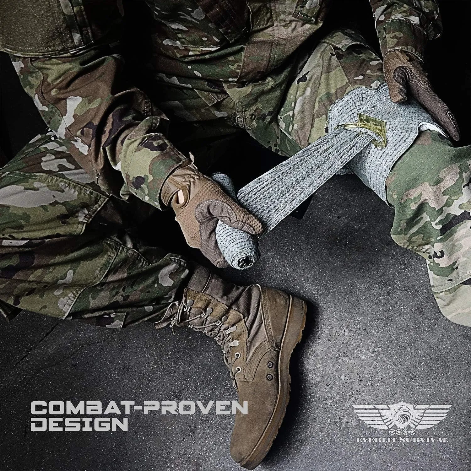 EVERLIT Trauma Pak, with Compression Banage, Chest Seals, Compressed Gauze Z-Folded, Mil-Spec Military Tactical Bleeding Control Supplies (Basic)