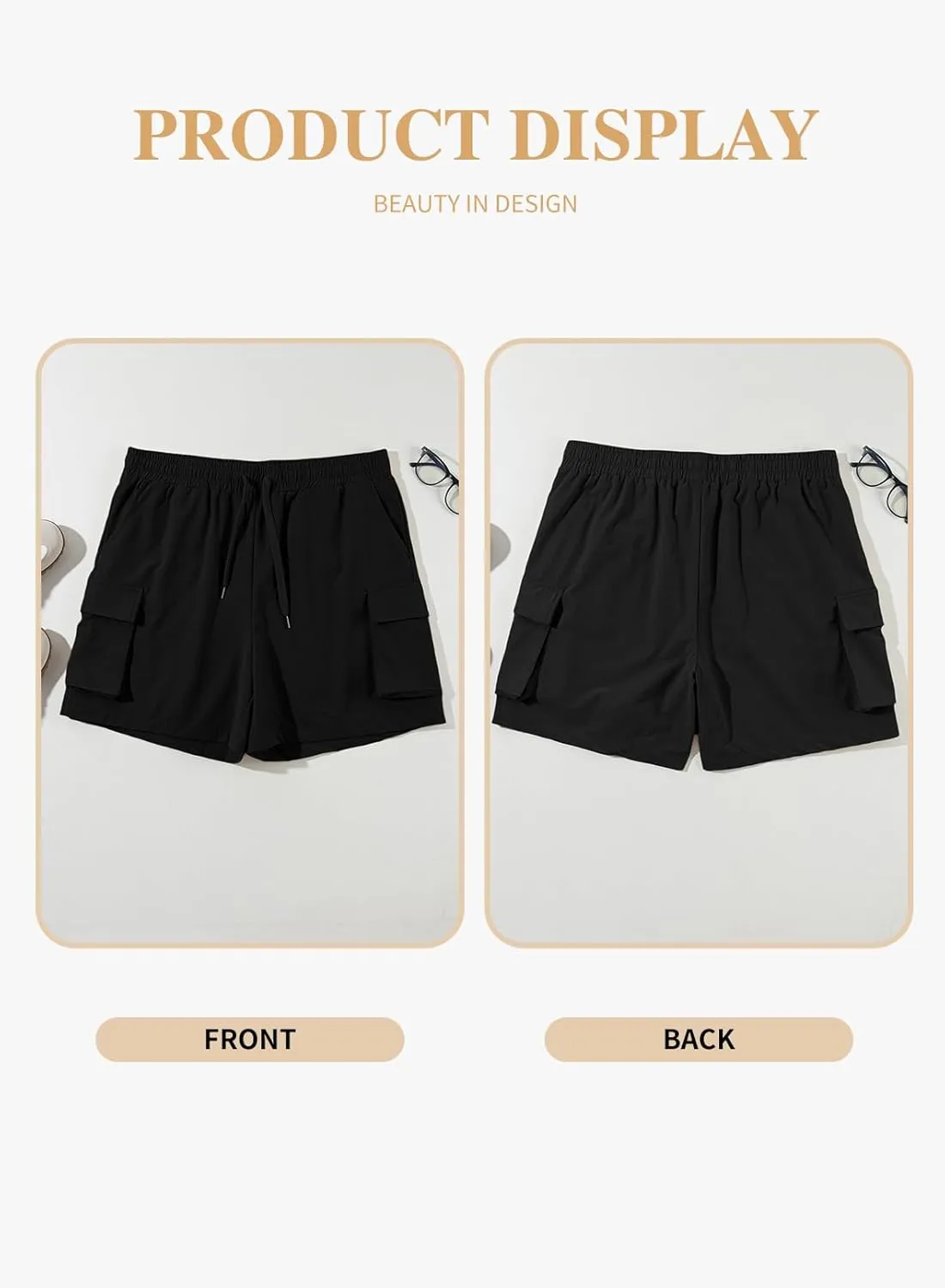 Eytino Womens Plus Size Hiking Cargo Shorts Lightweight Active Athletic Shorts Running Summer Shorts with Pockets(1X-5X)