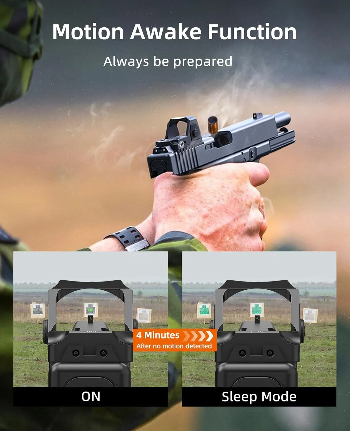 EZshoot Red/Green Dot Sight Motion Awake Optic for Pistols, 2MOA Dot, 12 Brightness Adjustment Red/Green Dot Scope, Suitable for RMR, Open Reflex Optics with Adapter Plate for MOS and 21mm Picatinny
