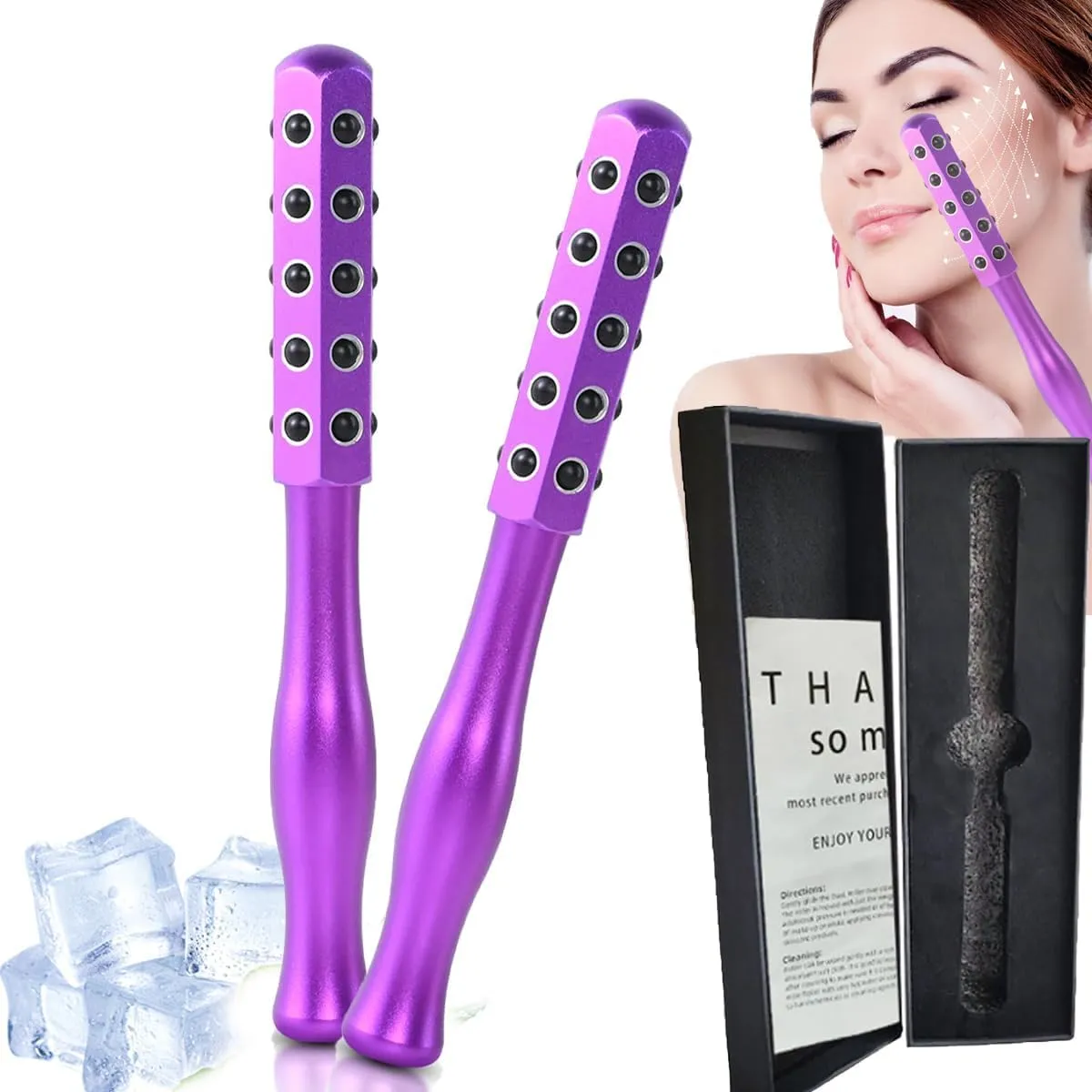 Facelift Pro Beauty Roller, Elarique Glow Sculpt - Beauty Roller, Facial Massage Tool for Lifting and Skin Care (Purple)