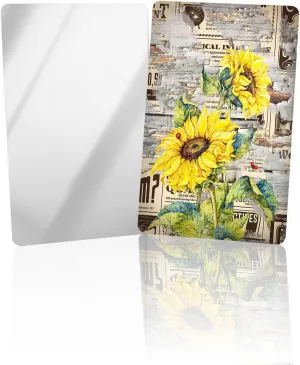 Farmhouse Florals Retro Newspaper Small Compact Mirror for Purse, Farmhouse Florals Retro Newspaper Travel Makeup Mirror for Women Men, Rectangular Handheld Compact Pocket Mirror 1 PCS