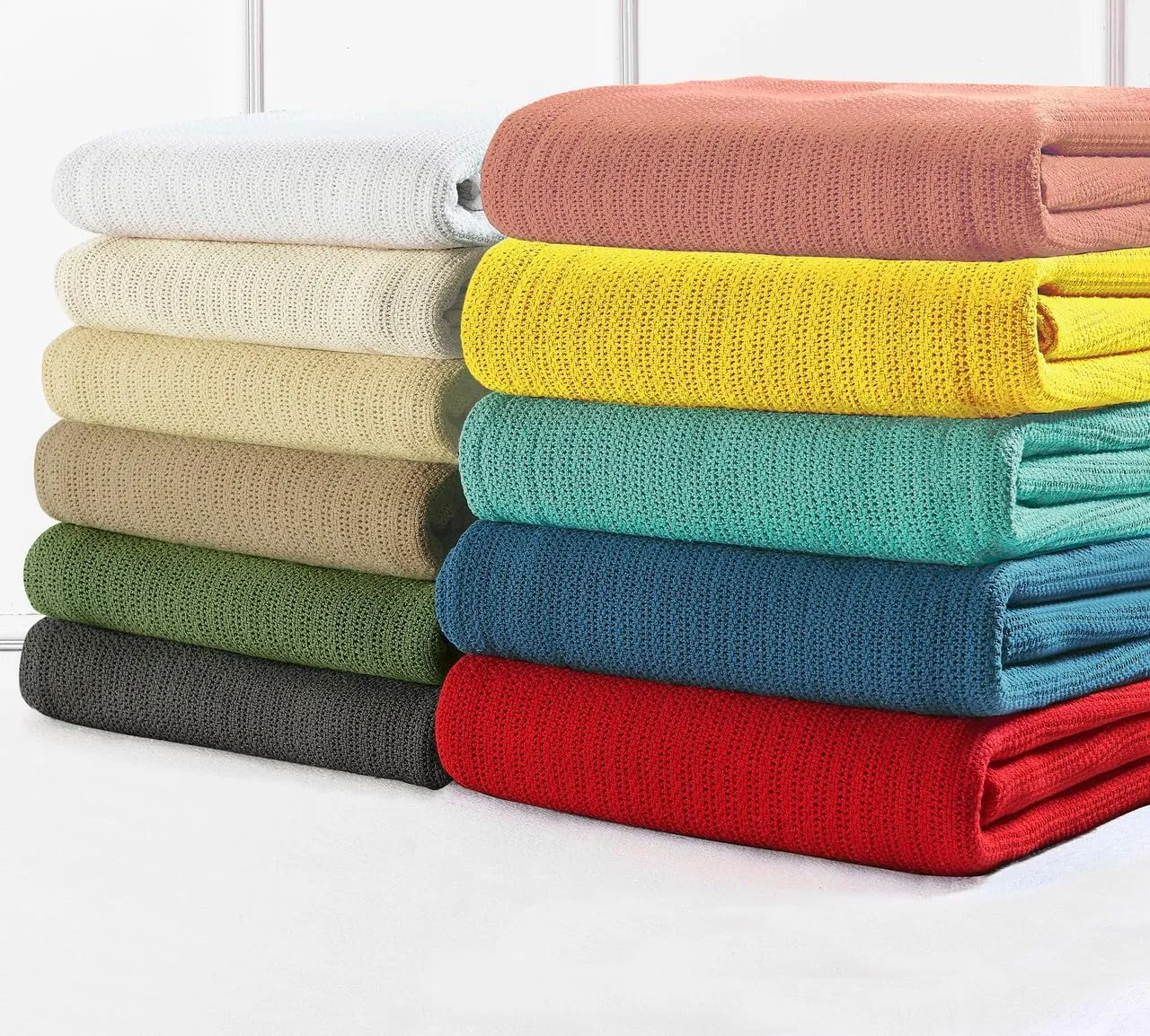 Fiesta - Queen Blanket, Soft Thermal Cotton Blanket (Full/Queen, Sage)