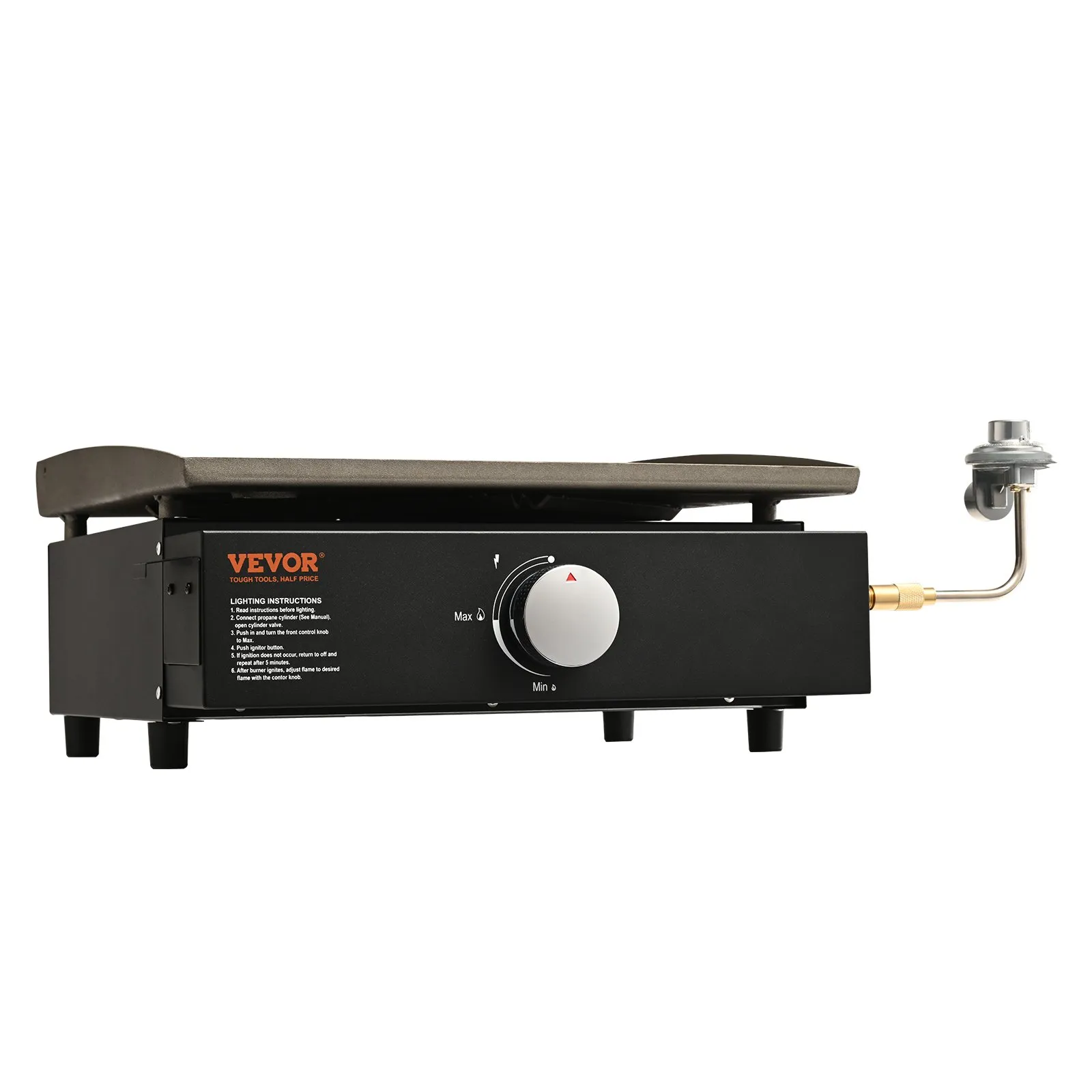 (FINAL PRICES ARE LOWER ON OUR SITE!) VEVOR Commercial Griddle, 16.9" Heavy Duty Manual Flat Top Griddle, Countertop Gas Grill with Non-Stick Cooking Plate, Steel LPG Gas Griddle, 1-Burner Restaurant Portable Grill -  13,000 BTU