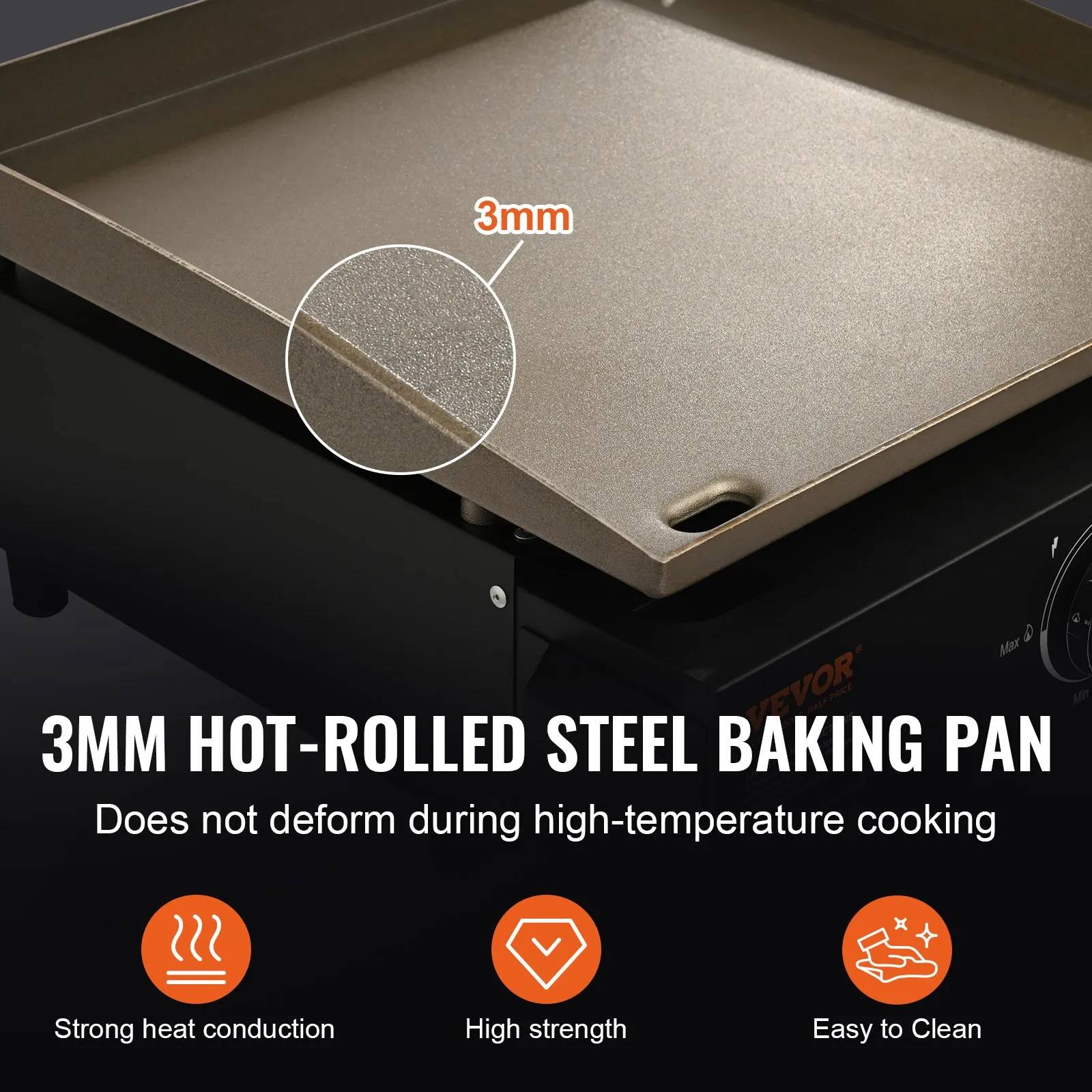 (FINAL PRICES ARE LOWER ON OUR SITE!) VEVOR Commercial Griddle, 16.9" Heavy Duty Manual Flat Top Griddle, Countertop Gas Grill with Non-Stick Cooking Plate, Steel LPG Gas Griddle, 1-Burner Restaurant Portable Grill -  13,000 BTU