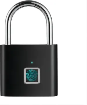 Fingerprint Lock, Fingerprint Padlock, Smart Padlock, Locker Locks, Smart Lock with USB Rechageable, Suitable for Gym Locker, School, Sports, Storage (Black)