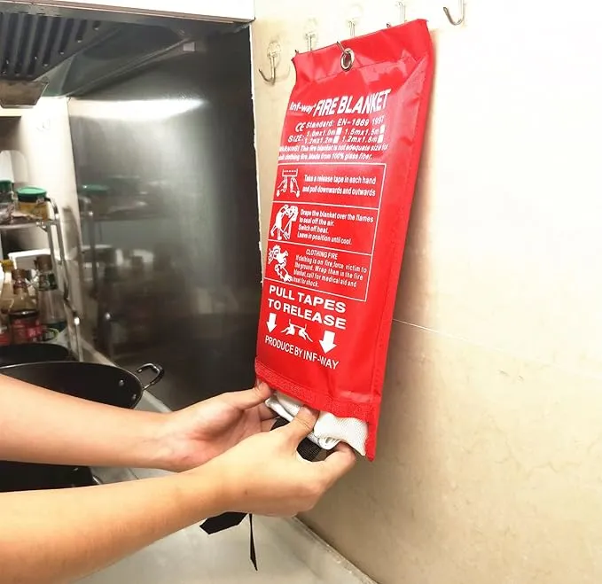 Fire Blanket for Home, Fiberglass Fire Suppression Blanket for Kitchen, Flame Retardant Protection and Heat Insulation Emergency Fireproof Safety Blankets for People (1, XL 70.9‘’x70.9'')