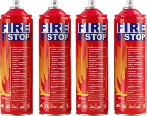 Fire Extinguisher 4-Pack with Mounting Bracket for Home, Kitchen, Car, Grill - Portable Small A, B, C, K Fire Extinguisher - 8-in-1 - Prevents Reignition.