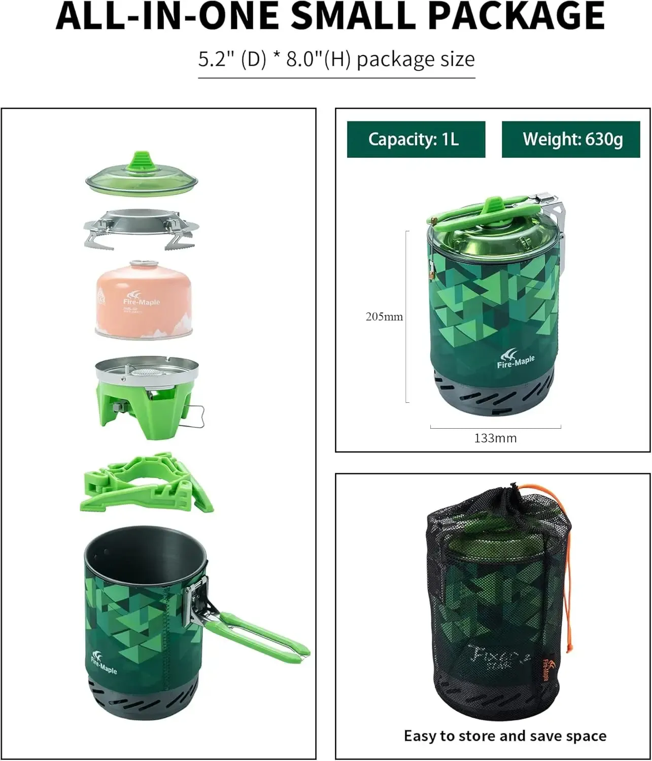 FIRE-MAPLE FMS-X2 Portable Cooking System – High-Efficiency Gas Stove for Camping & Hiking