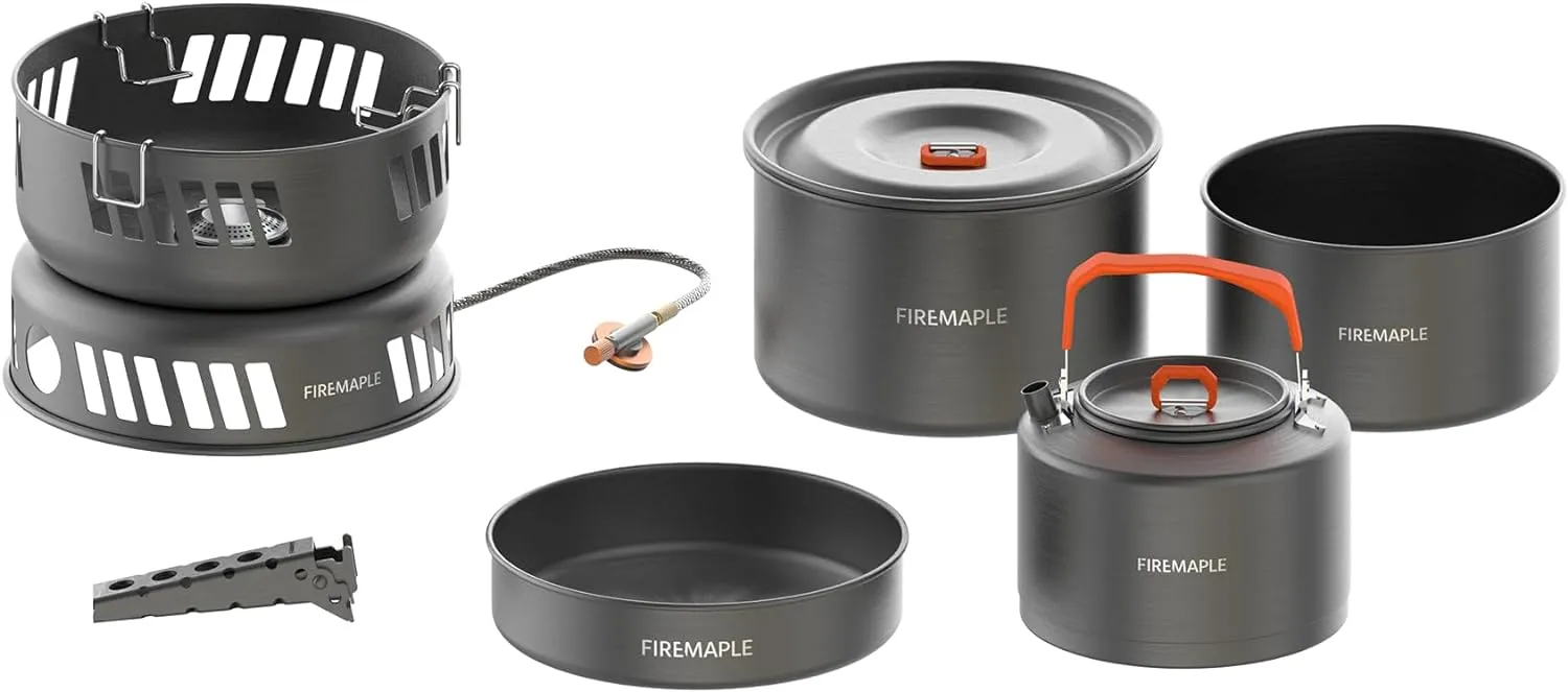 Fire Maple Versatile Outdoor Cooking Set w/Alcohol Stove Aluminum, Compact & Durable Camping Cookware Kit