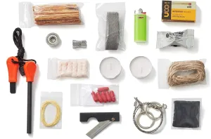 Fire Starting Kit, 33 Pieces Outdoor Survival Kit, Resealable Waterproof Bag, Includes Survival Information Sheet, Tactical Gear & Accessories