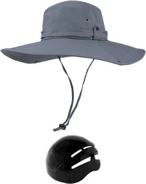 Fisherman Sun Hat Sun Visor Hat Impact Resistant Breathable Fishing Hat with Hard Shell for Camping Hiking Work School, Gray