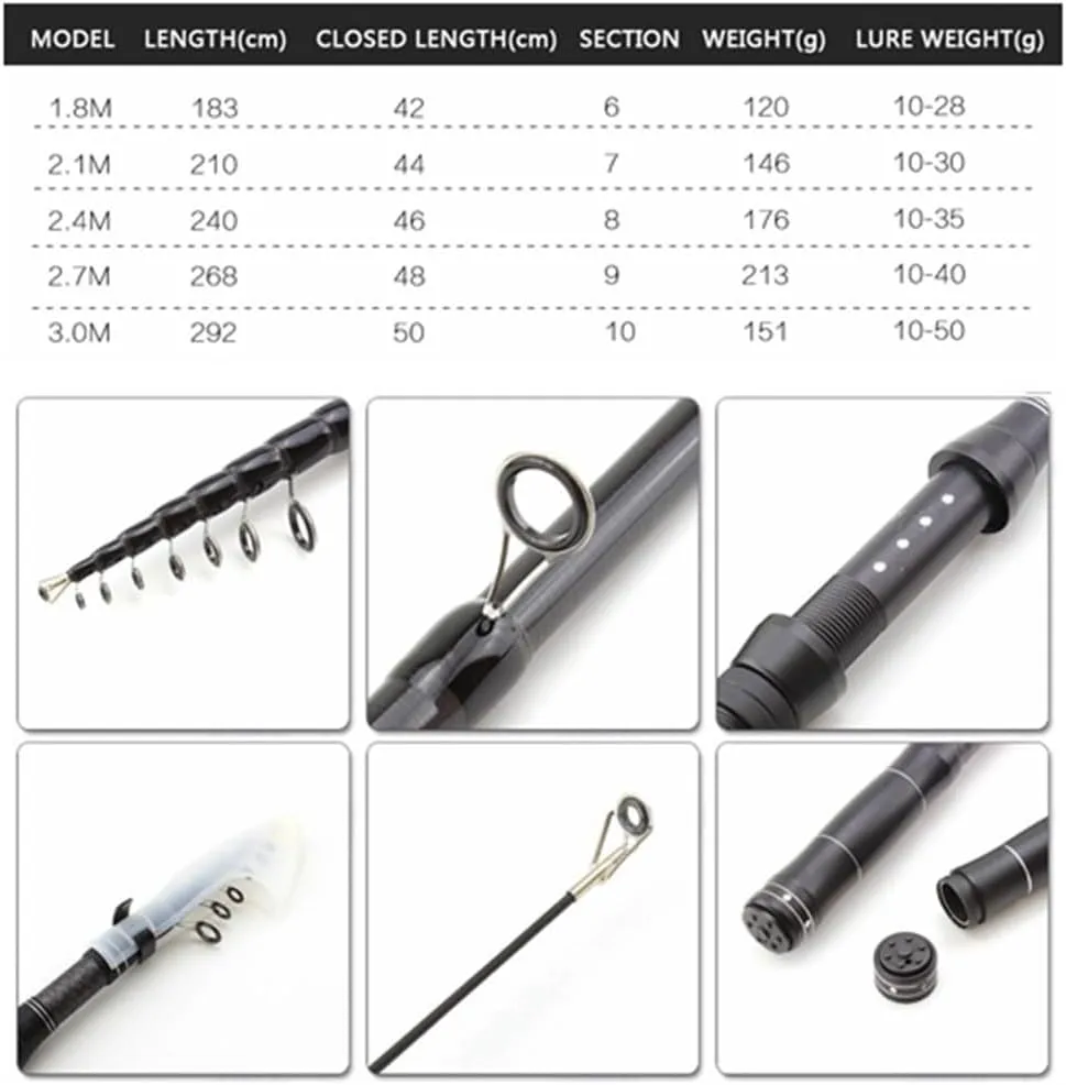 Fishing Poles Multifunction Telescopic Fishing Rod Carbon carp Rod Portable Travel for Fresh Salt Water Trout Rod Telescopic Fishing Rod