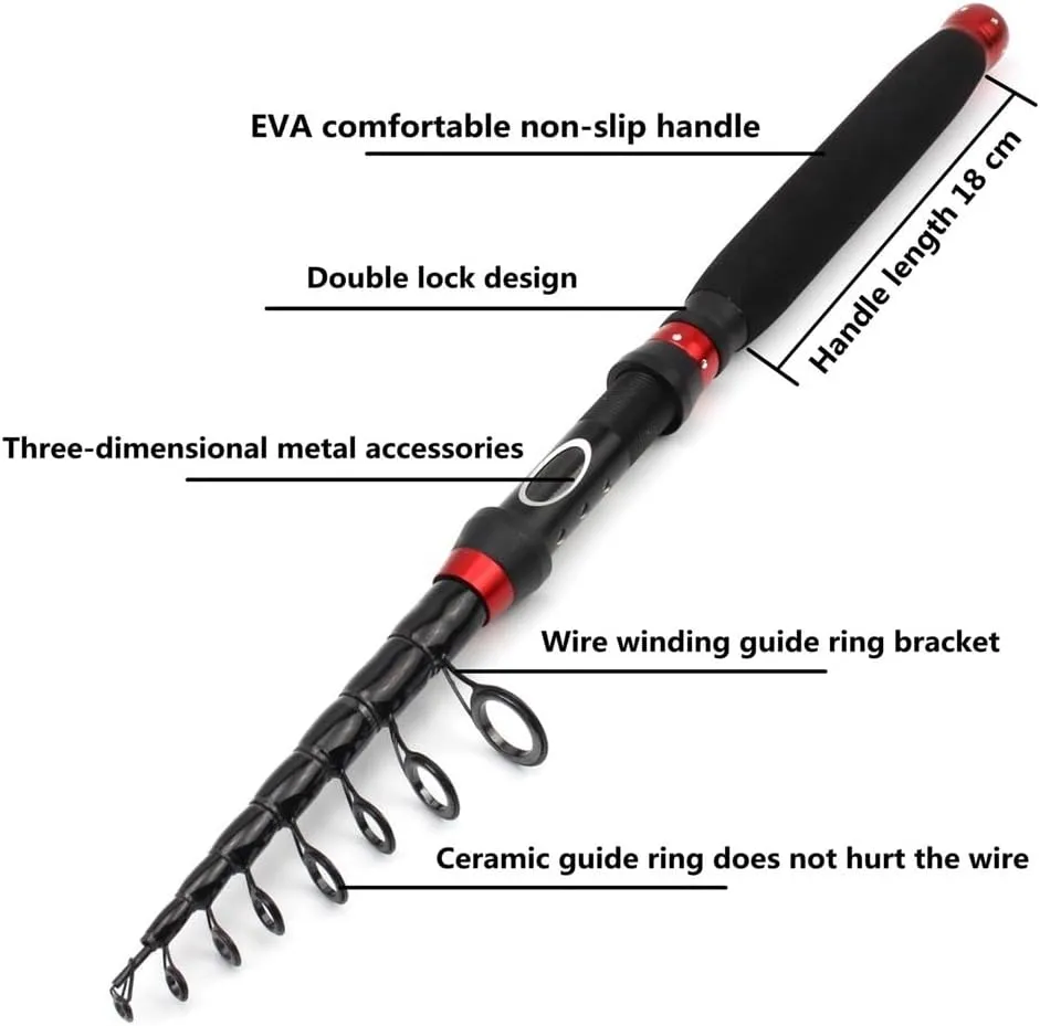 Fishing Poles Telescopic Lure Rod, Spin-cast Fishing Rod Telescopic Trout Rod Perch Rod Carp Pesca Telescopic Fishing Rod(2.7m)