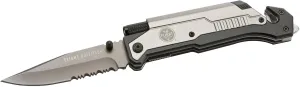 Flight Outfitters Pilot Survival Knife | Versatile Compact Durable Folding Pocket Knife with Stainless Steel Blade, LED Flashlight, Fire Starter, Seat Belt Cutter & Window Breaker