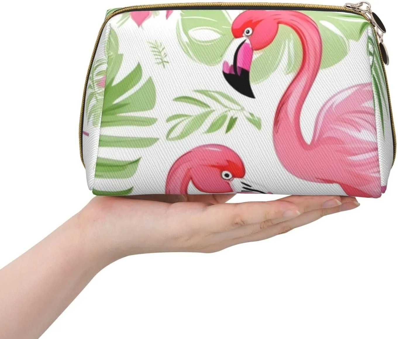 Floral Flamingo Botany Toiletry Pouch, Travel-Friendly Makeup Organizer For Makeup Brushes, Lipsticks