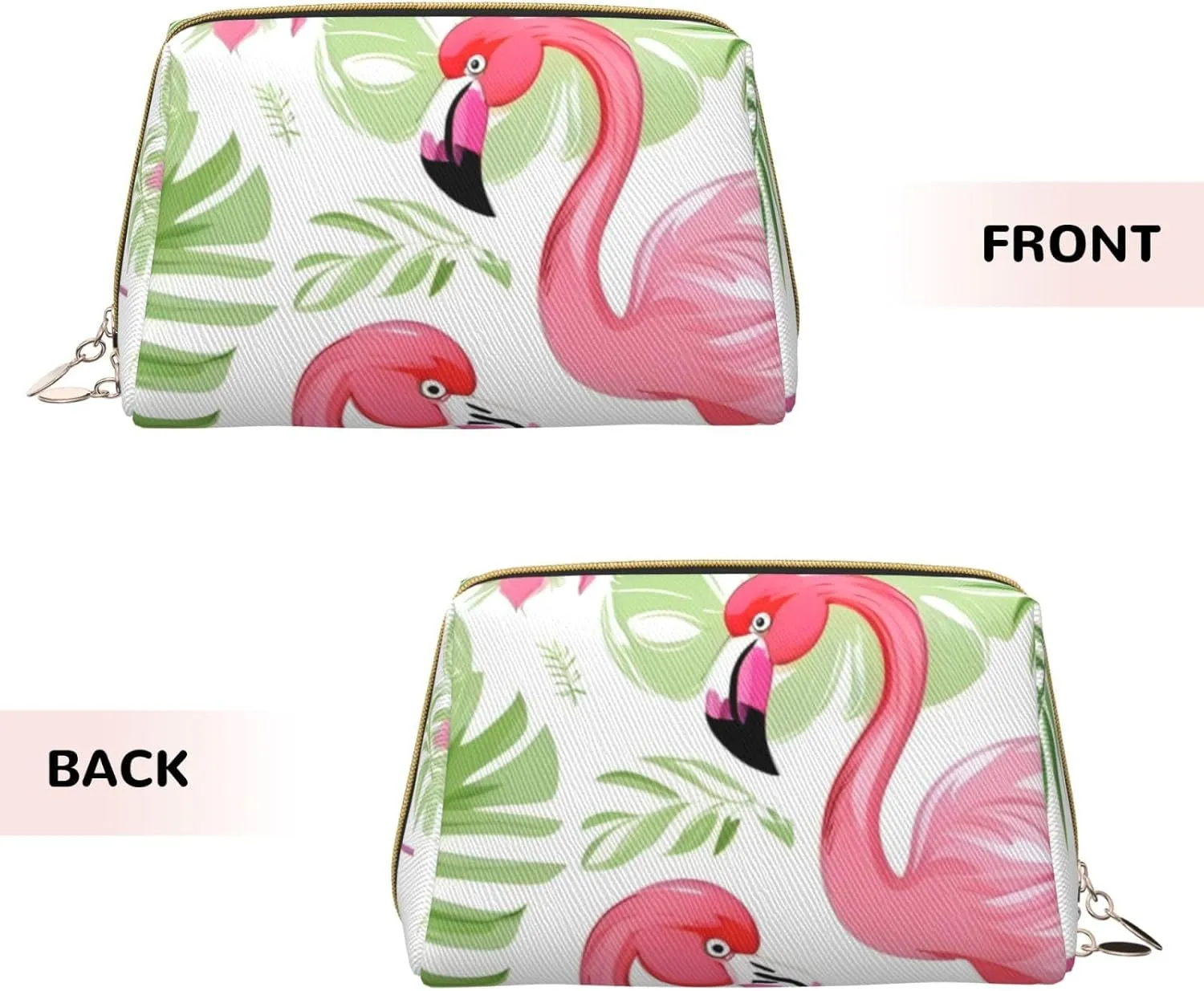 Floral Flamingo Botany Toiletry Pouch, Travel-Friendly Makeup Organizer For Makeup Brushes, Lipsticks