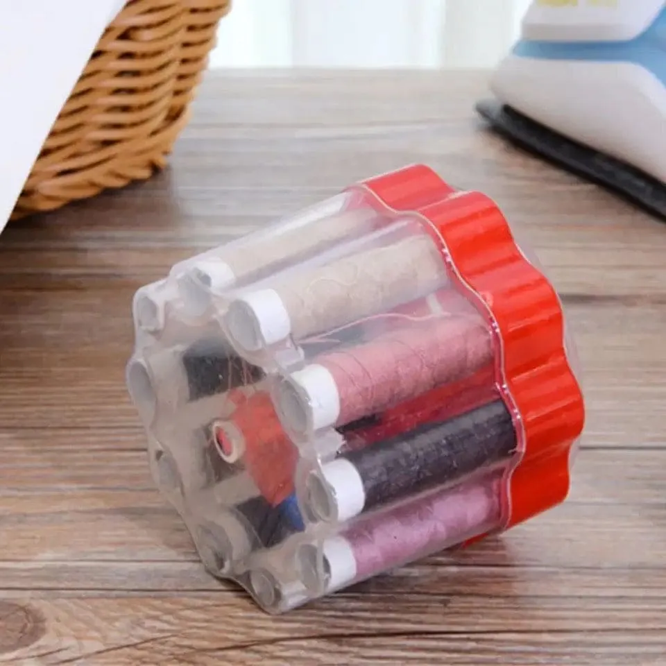 Flower Thread Box, Cloth Fabric Handy Needlework Tools, Thimble Buttons Mini Sewing Kit Organizer, Mini Sewing Kit Needle Threads Box