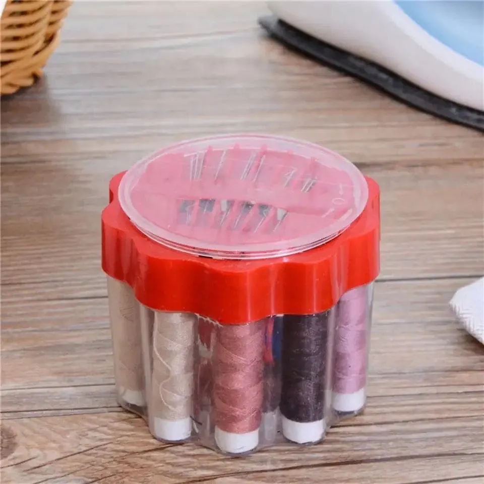 Flower Thread Box, Cloth Fabric Handy Needlework Tools, Thimble Buttons Mini Sewing Kit Organizer, Mini Sewing Kit Needle Threads Box