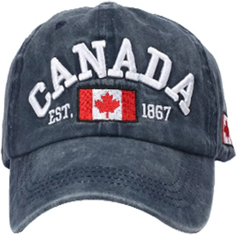 Foetest Adjustable Cap Cotton Hat Baseball Cap Canada Cap Hat Flag Cap Casual Headwear Embroidery