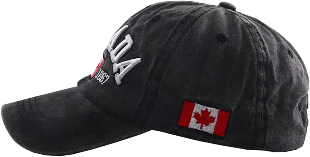 Foetest Adjustable Cap Cotton Hat Baseball Cap Canada Cap Hat Flag Cap Casual Headwear Embroidery