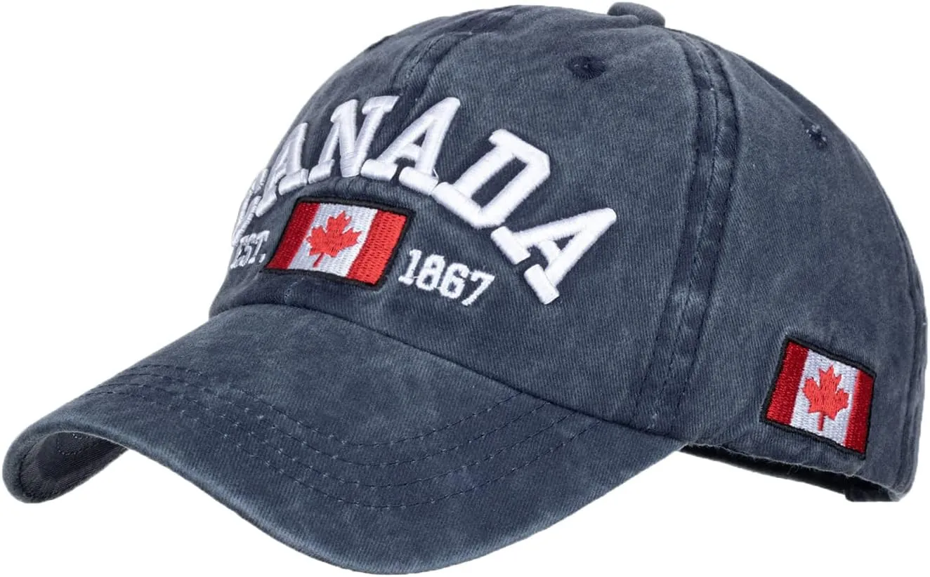 Foetest Adjustable Cap Cotton Hat Baseball Cap Canada Cap Hat Flag Cap Casual Headwear Embroidery