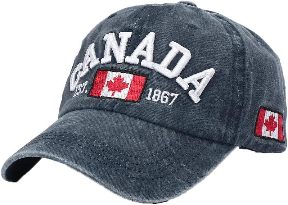 Foetest Adjustable Cap Cotton Hat Baseball Cap Canada Cap Hat Flag Cap Casual Headwear Embroidery