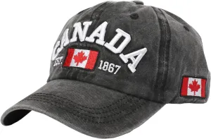 Foetest Adjustable Cap Cotton Hat Baseball Cap Canada Cap Hat Flag Cap Casual Headwear Embroidery