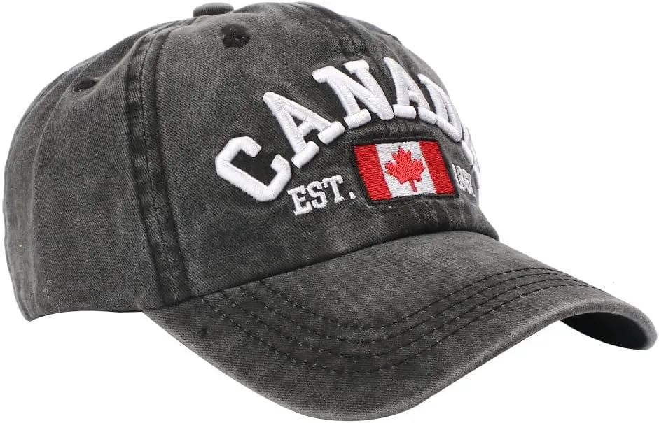 Foetest Adjustable Cap Cotton Hat Baseball Cap Canada Cap Hat Flag Cap Casual Headwear Embroidery
