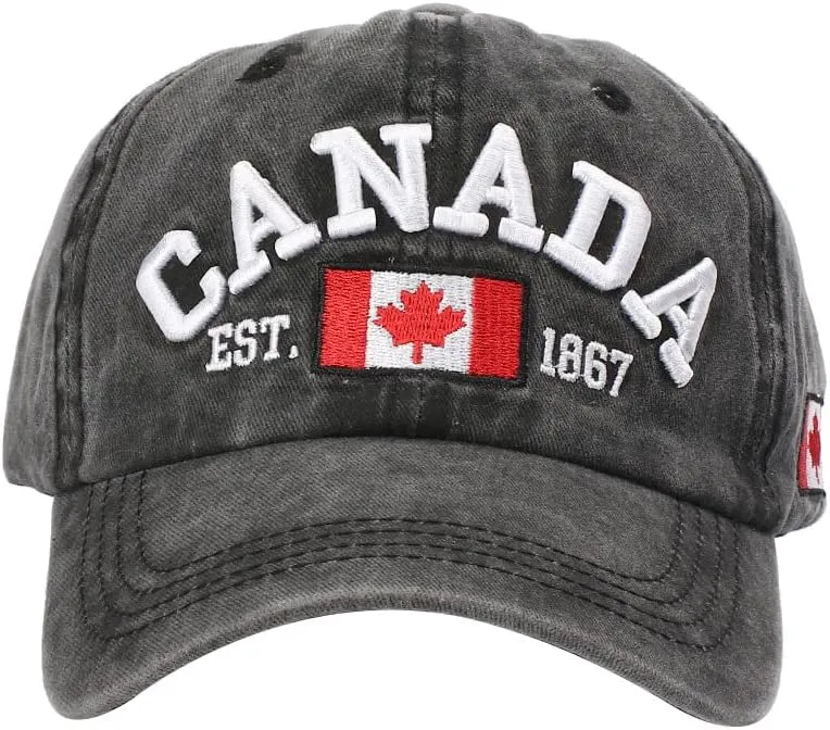 Foetest Adjustable Cap Cotton Hat Baseball Cap Canada Cap Hat Flag Cap Casual Headwear Embroidery