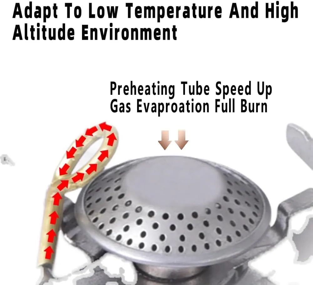 Foldable Dual Head Burner Camping Stove,BRS-32 Portable Windproof Backpacking Furnace Free Adjustable Control Gas Stove for Outdoor Cooking