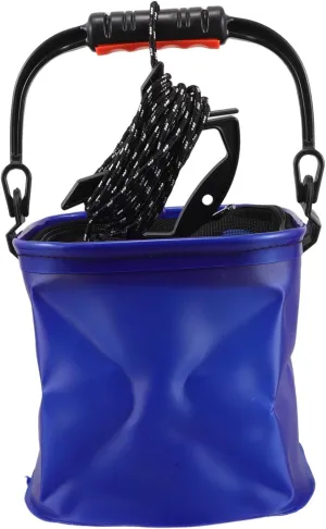 Foldable Fishing Bucket Portable Beach Bucket Plastic Live Fish Holding Window Cleaning Collapsible Camping