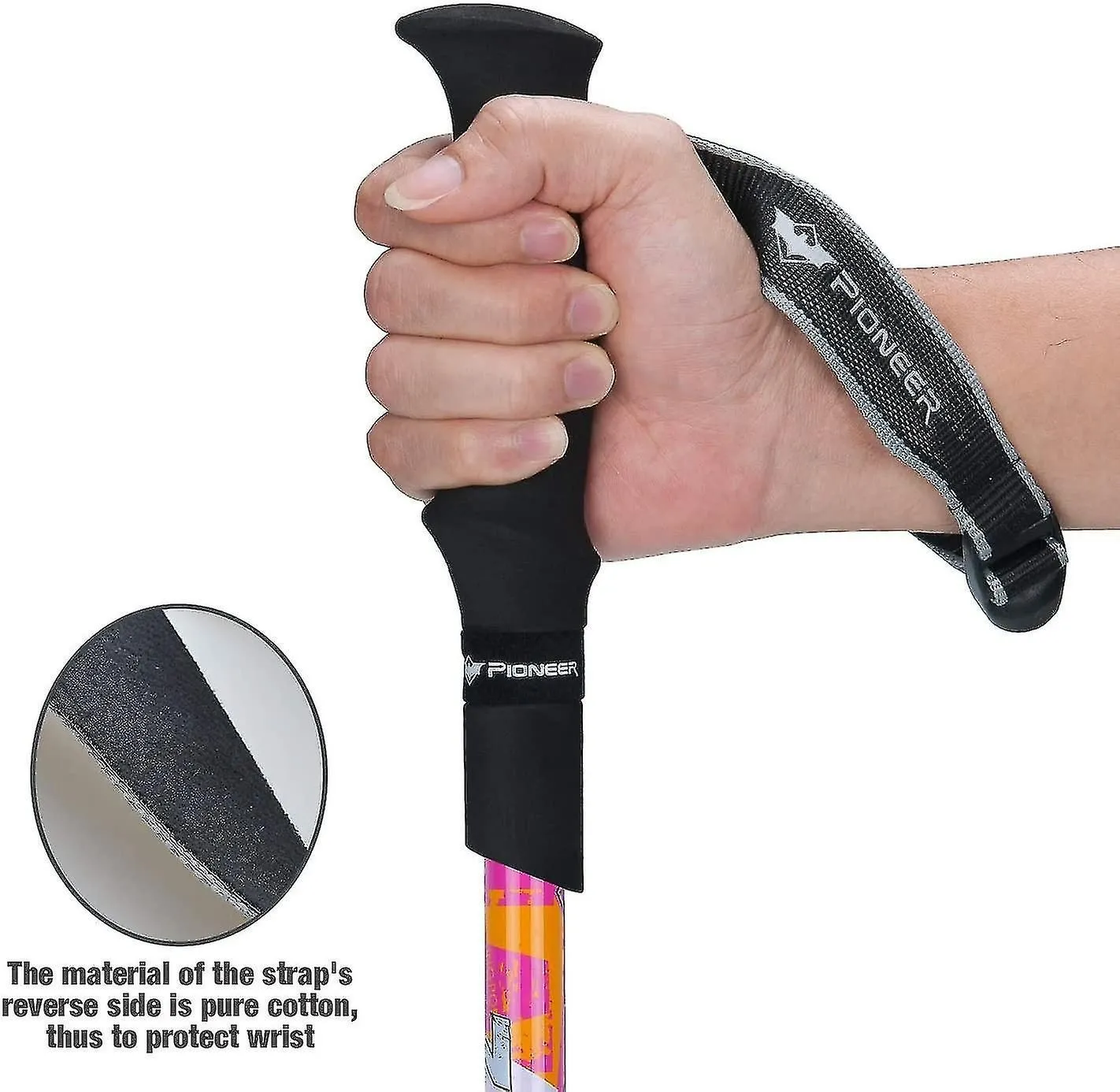 Foldable Hiking Poles - 1pcs Adjustable Walking Sticks Trekking Poles - Rose