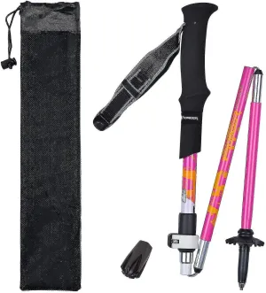 Foldable Hiking Poles - 1pcs Adjustable Walking Sticks Trekking Poles - Rose