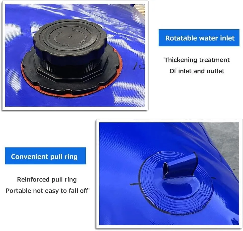 Foldable Rain Barrel Water Storage Tank, Water Bag with Faucet, Large Capacity Outdoor Garden Water Storage Container for Irrigation Emergency(670L(176gal))