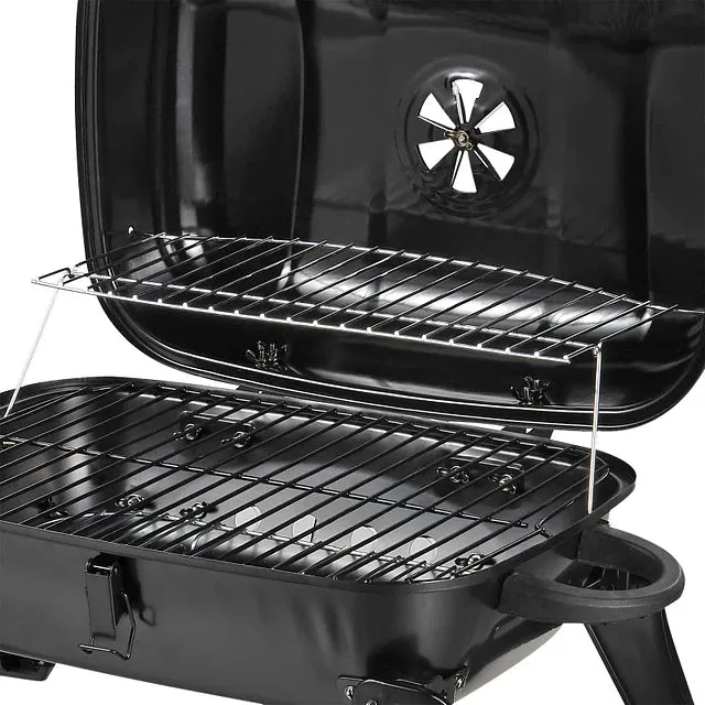 Foldable Tabletop BBQ Grill, Portable Small Charcoal Grill, Mini Tabletop Smoker Camping Cooker, Stainless Steel Portable Collapsible Barbecue Shelf