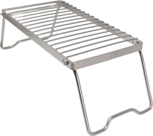 Folding Campfire Grill, Small Adjustable Height Cam Grill Grate, Stainless Steel Thicker Over Fire Camp Grill Cooking Rack for Picnics, Fishing, 4.7 x 5.9 x 15.0in