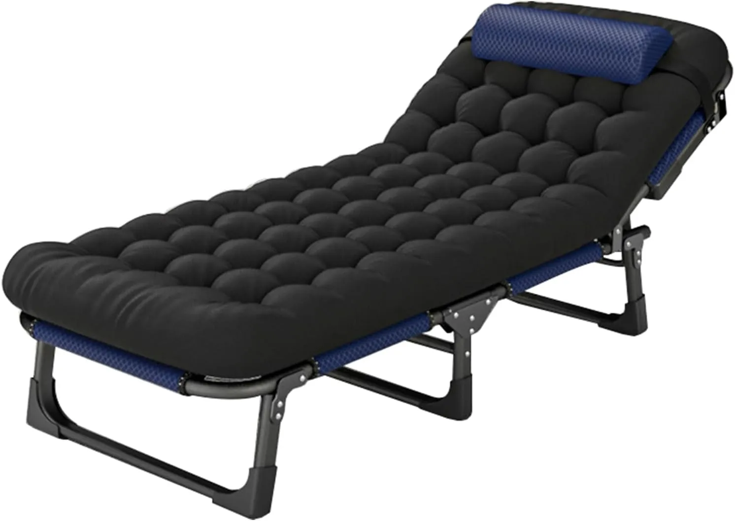Folding Camping Cot for Adults, Adjustable Adults Reclining Chaise, Folding Camping Cot, Sleeping Cots, Camp Bed for Outdoor, Home, Office, 193x68cm