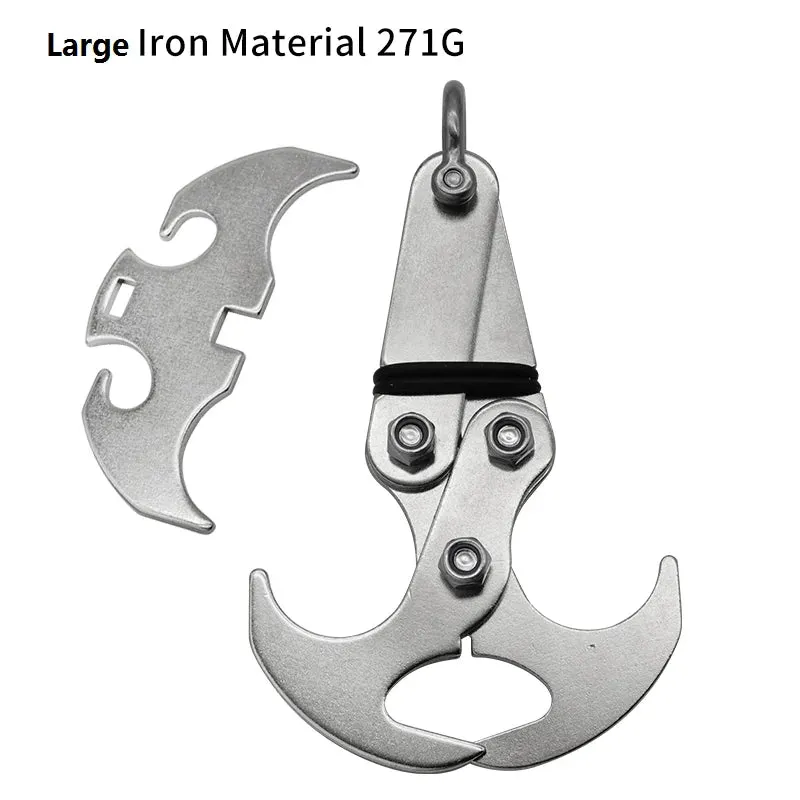 Folding Gravity Grab Hook Outdoor Rock Climbing Rescue Claw Survival Mountaineering Tool Multifunctional Stainless Steel/Iron