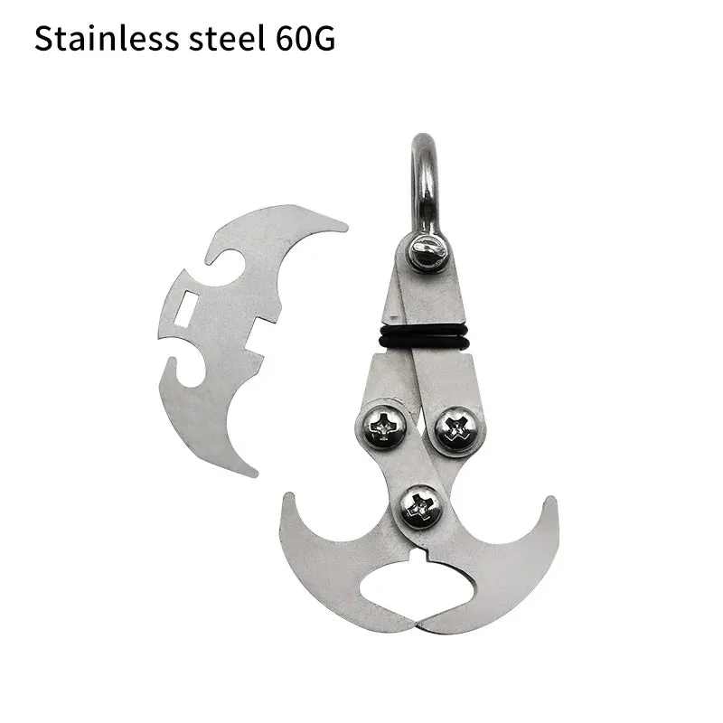 Folding Gravity Grab Hook Outdoor Rock Climbing Rescue Claw Survival Mountaineering Tool Multifunctional Stainless Steel/Iron
