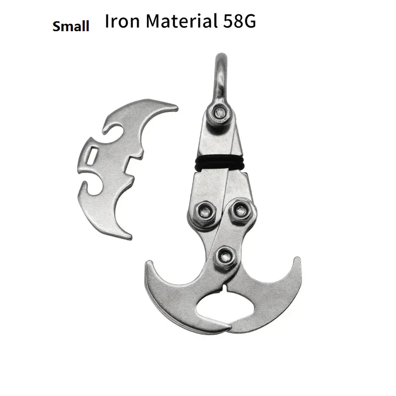 Folding Gravity Grab Hook Outdoor Rock Climbing Rescue Claw Survival Mountaineering Tool Multifunctional Stainless Steel/Iron