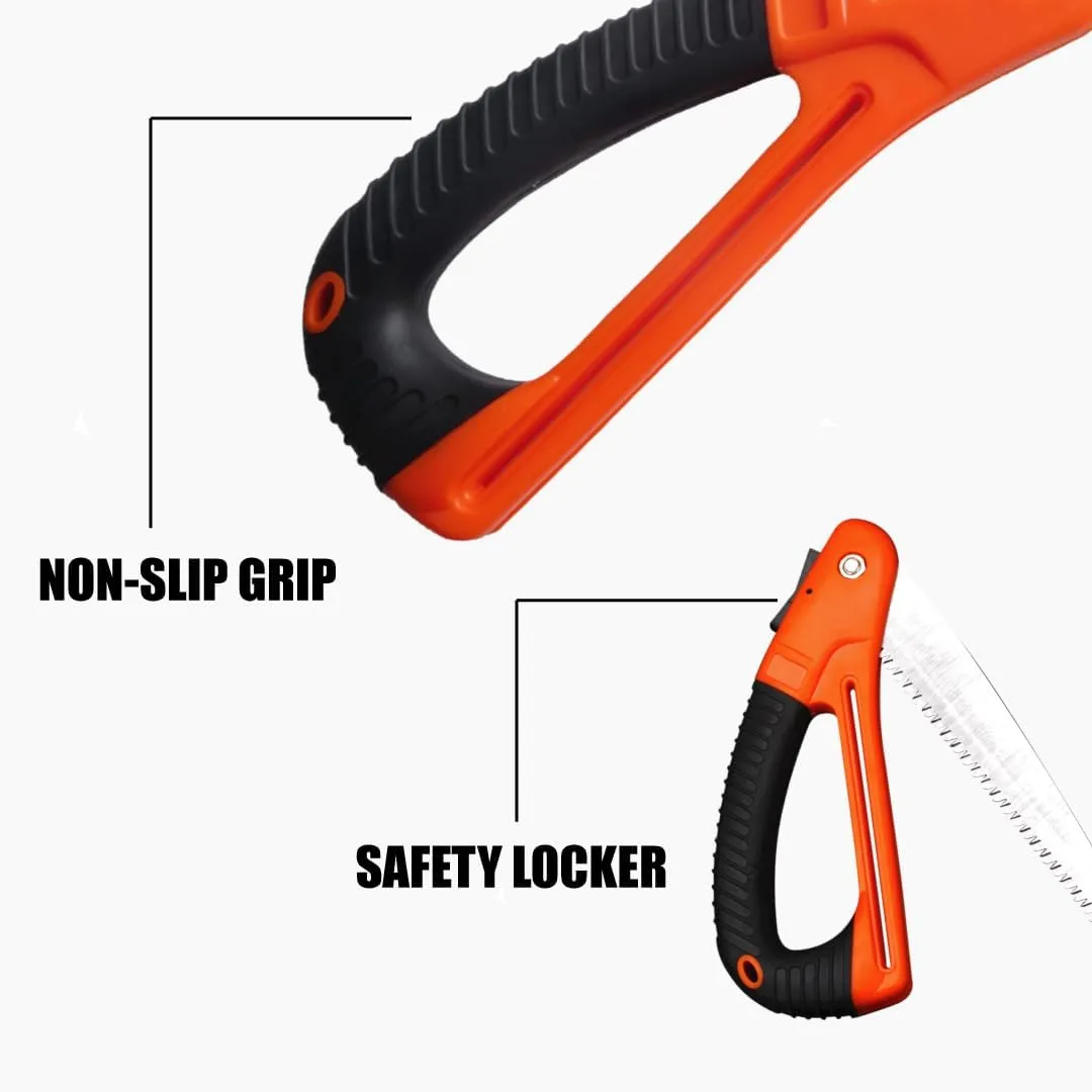 Folding Saw 7-Inch with Razor Tooth Blade – Hand Saw for Wood Cutting, Pruning, Camping, Gardening, and Hunting – Compact, Heavy-Duty Made with Hardened High Carbon Steel