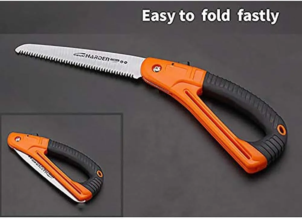Folding Saw 7-Inch with Razor Tooth Blade – Hand Saw for Wood Cutting, Pruning, Camping, Gardening, and Hunting – Compact, Heavy-Duty Made with Hardened High Carbon Steel