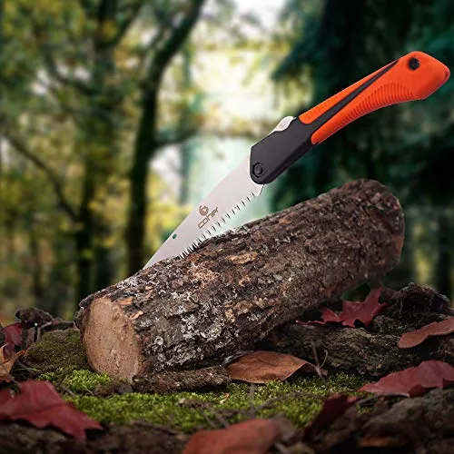 Folding Saw, 8 Inch Rugged Blade Hand Saw, Best for Camping, Gardening, Hunting | Cutting Wood, PVC, Bone, Pruning Saw with Ergonomic Non-Slip Handle