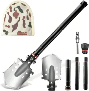 Folding Survival Shovel, 180 Degree Folding Multifunctional Portable Camping Shovel, Military Tactical Survival Shovel, Survival Gear and Equipment for Backpacking Hiking Car Emergency