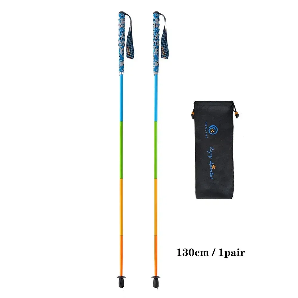 Folding Ultra-Light Carbon Fiber Hiking Poles: 5-Section Trekking Sticks